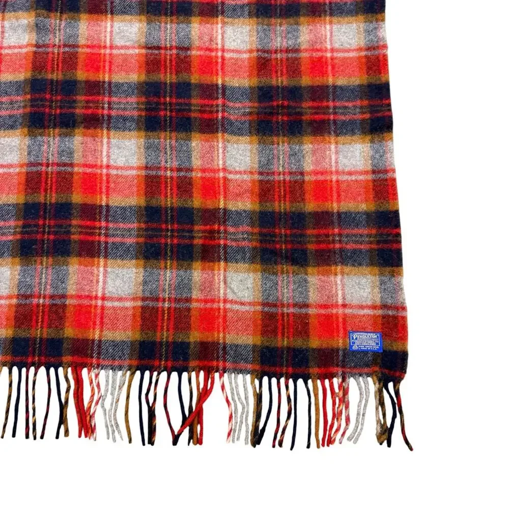 vintage pendleton pure virgin wool throw blanket made in usa red flannel 66